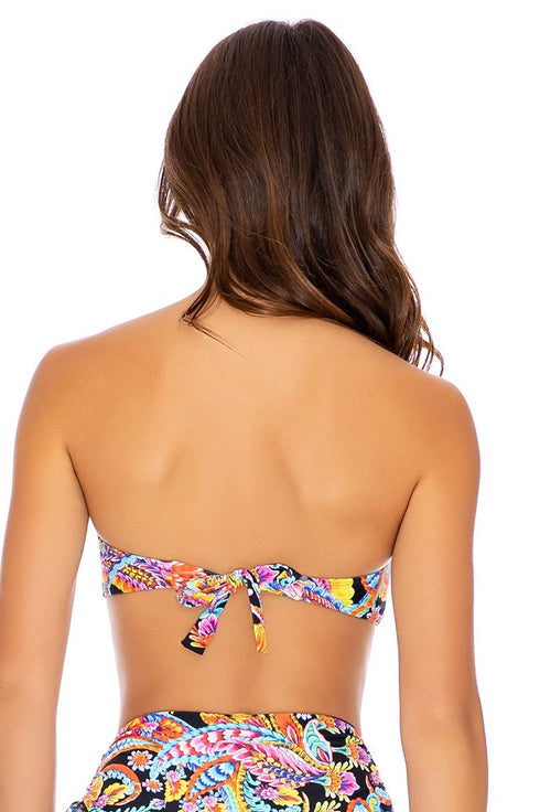 Luli Fama Moon Nights GOLD V RING BANDEAU TOP